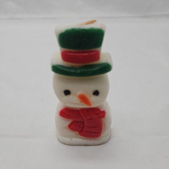 VINTAGE SUNI CANDLE DIVISION W & F MFG CO SNOWMAN CANDLE UNUSED. 3.5” - Picture 1 of 16